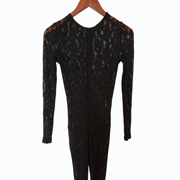 Dynamite Sheer Floral Lace Long Sleeve Jumpsuit – Size XS (NWT) - Picture 1 of 7